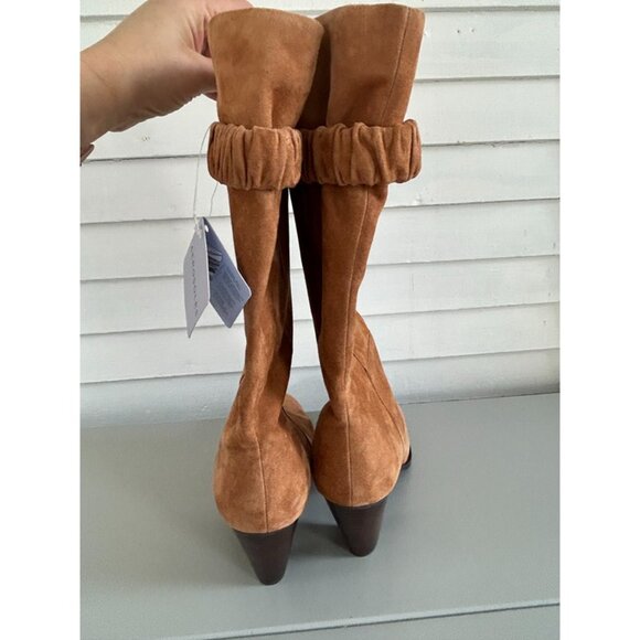 Aerosoles Womens Brown Suede High Block Heel Round Toe Liki Boots Size 9.5M - Picture 4 of 14